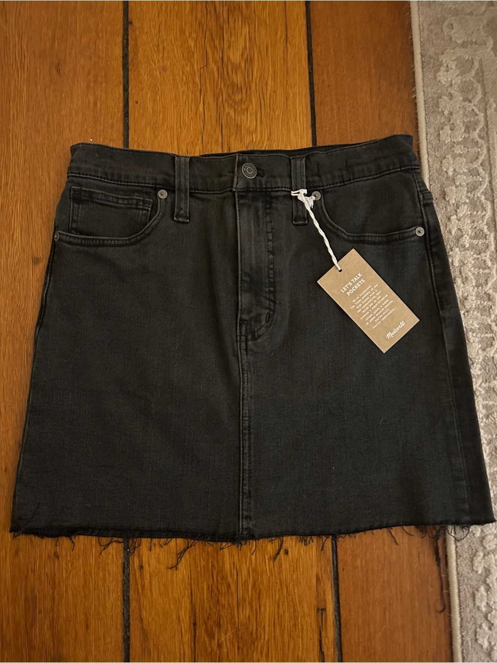 NWT Madewell black denim skirt